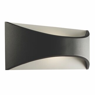 Vulcan 300mm 1lt wall IP65 12W warm white - textured matt black