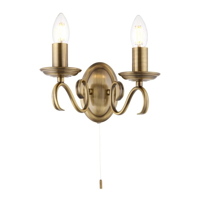 Bernice 2lt Wall antique Brass - Factory Second