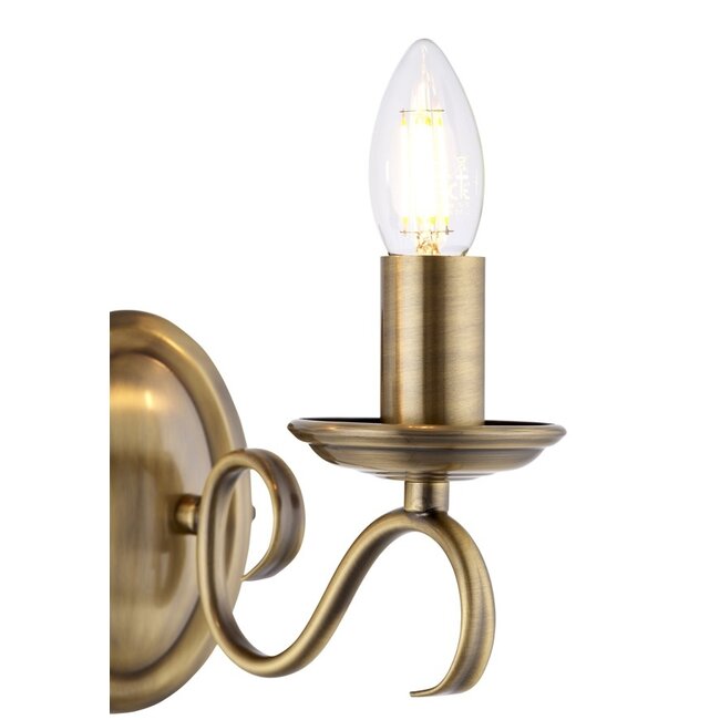 Bernice 2lt Wall antique Brass - Factory Second
