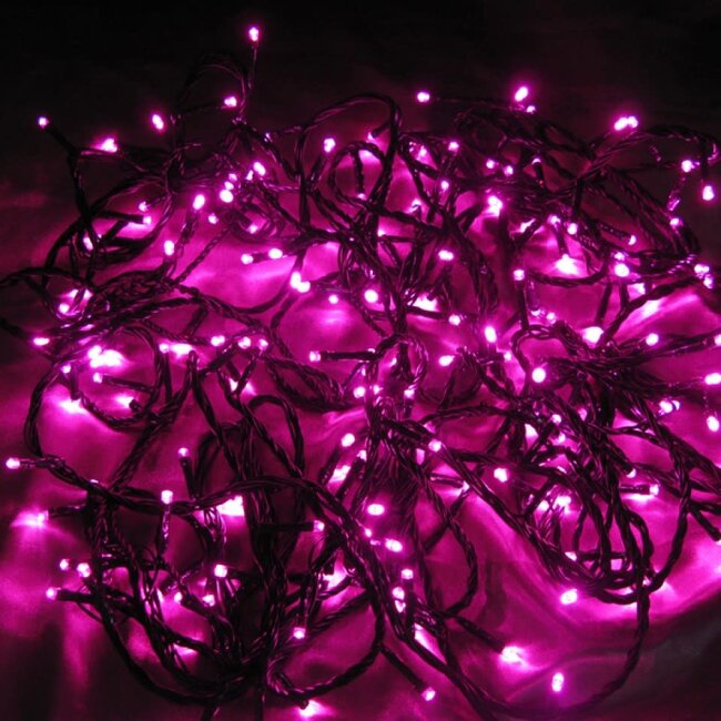 Ener-J Christmas Workshop 100 LED Bright Pink Chaser lights, Indoor and Outdoor 8 Functions