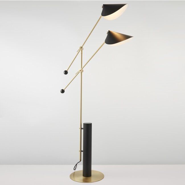 Leaf black floor lamp