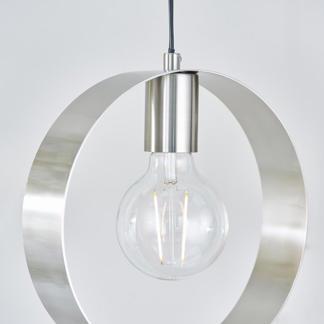 Hoop 1lt Pendant Brushed Steel - Factory Second
