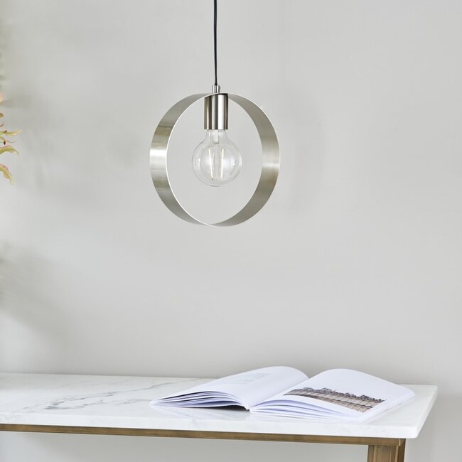 Hoop 1lt Pendant Brushed Steel