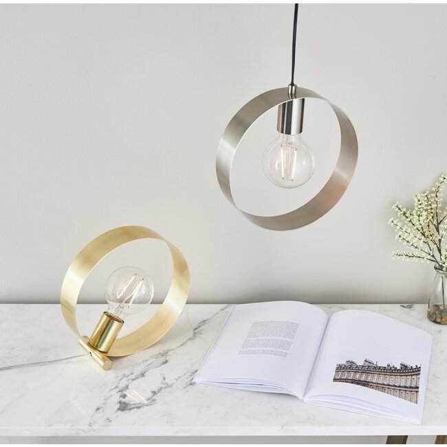 Hoop 1lt Pendant Brushed Steel - Factory Second
