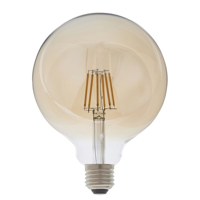 E27 LED 6W filament globe G125 Amber - Factory Second