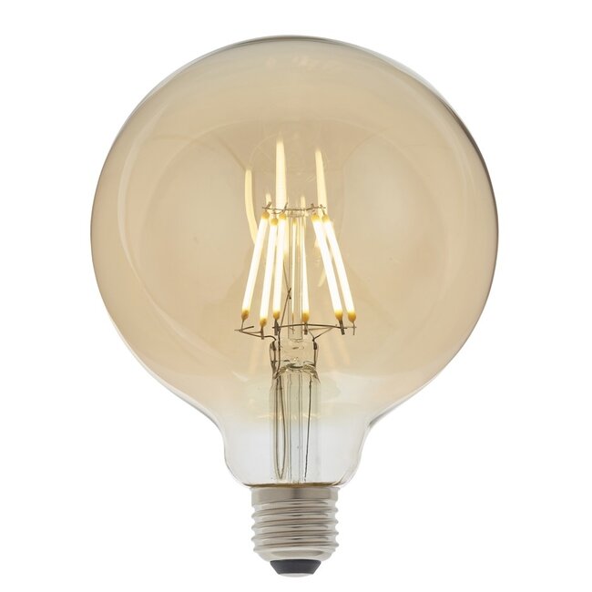 E27 LED 6W filament globe G125 Amber - Factory Second