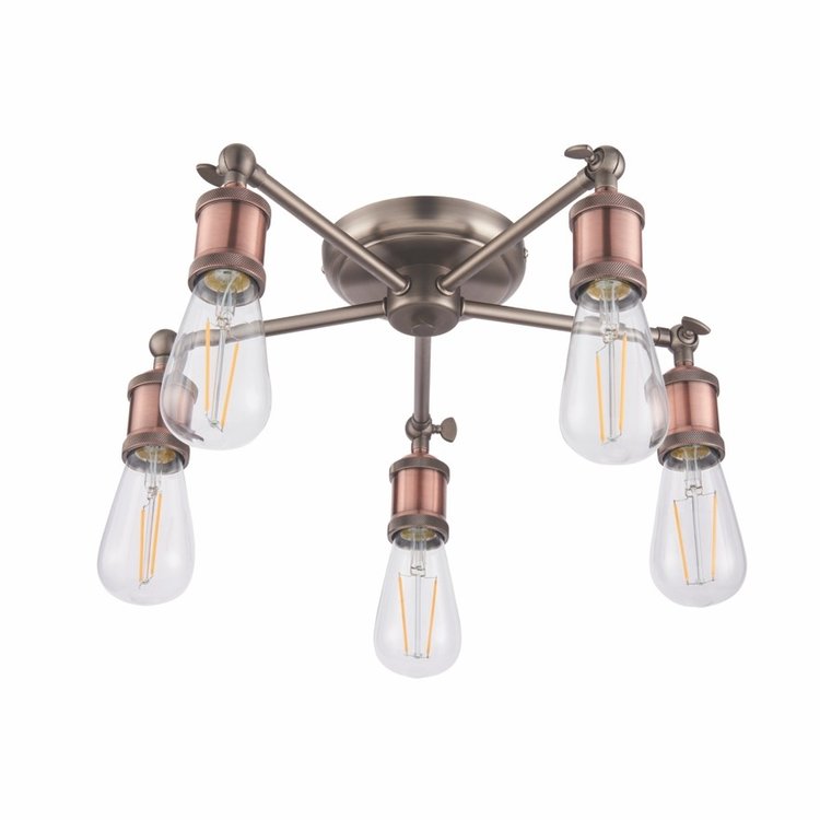 Hal 5lt semi flush 40W - aged pewter - Factory Second