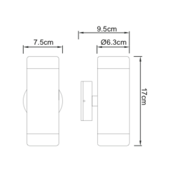 Atlantis 2LT Wall IP65 35W - Marine Grade Brushed Stainless Steel
