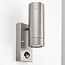 Palin PIR 2LT Wall IP44 - Brushed Stainless Steel