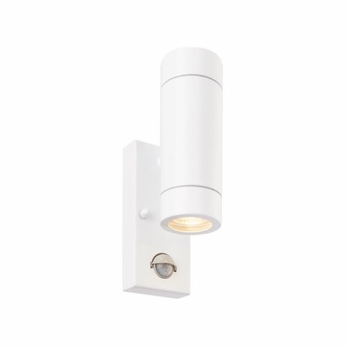 Palin PIR 2LT Wall IP44 7W - Gloss White Palin PIR 2LT Wall IP44 7W - Gloss White