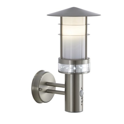 Pagoda PIR 1LT Wall IP44 9.2W & 0.05W - Brushed Stainless Steel Pagoda PIR 1LT Wall IP44 9.2W & 0.05W - Brushed Stainless Steel