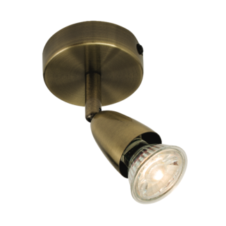 Amalfi 1LT Plate 50W Spot - Antique Brass