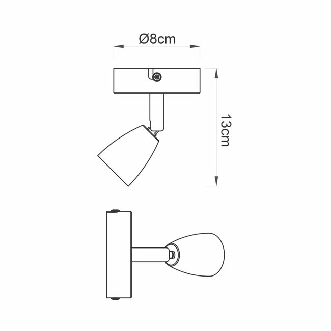 Amalfi 1LT Plate 50W Spot - Antique Brass