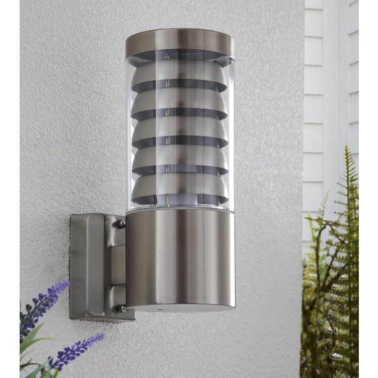Tango 1LT Wall IP44 9.2W Warm White - Brushed Stainless Steel