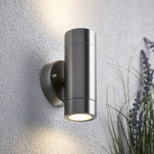 Palin 2LT Wall IP44 35W - Brushed Stainless Steel Palin 2LT Wall IP44 35W - Brushed Stainless Steel