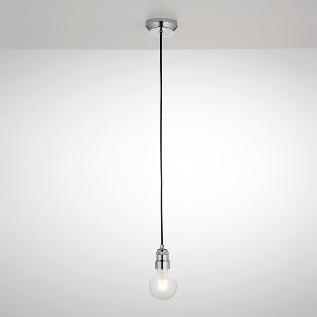 Industrial Cable Set Chrome & Black Cord