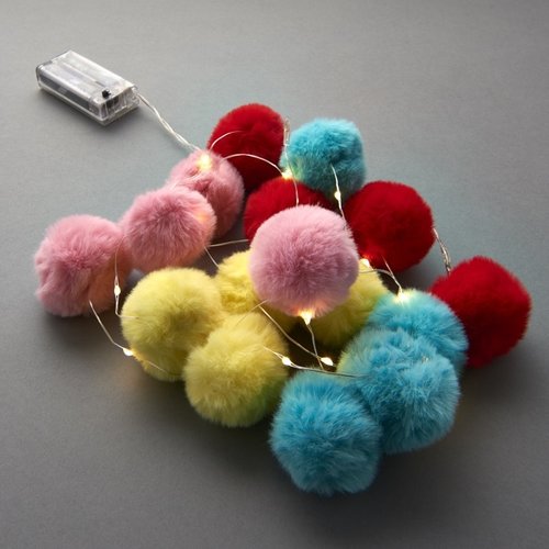 Pom Pom Line Lights Multicolour Red Pom Pom Line Lights Multicolour Red