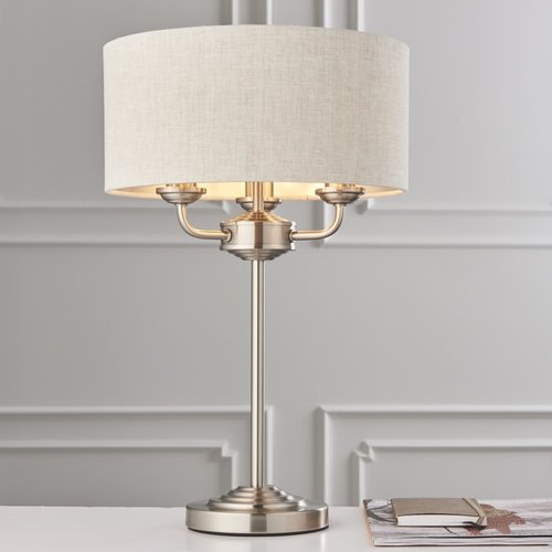 Endon Highclere 3lt Table - Nickel/Silver Endon Highclere 3lt Table - Nickel/Silver