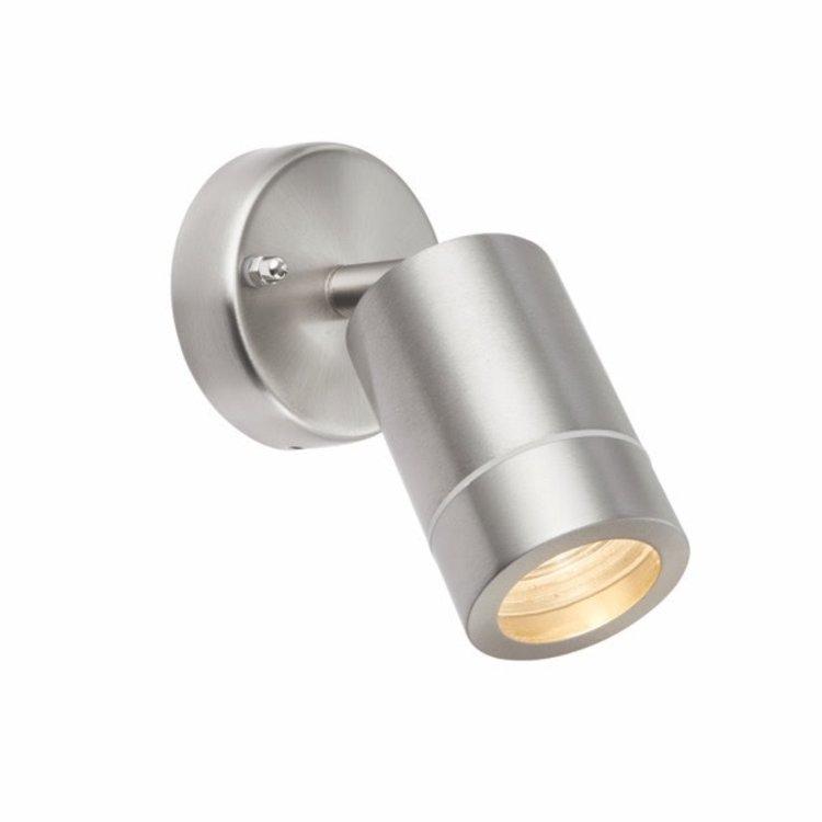 Palin Spot Wall IP44 7W - Brushed Stainless Steel