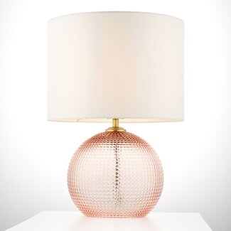 Rose Textured Glass Table Lamp