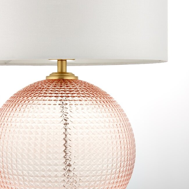 Rose Textured Glass Table Lamp