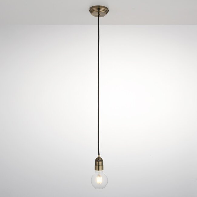 Industrial cable set 1lt Pendant Antique Brass