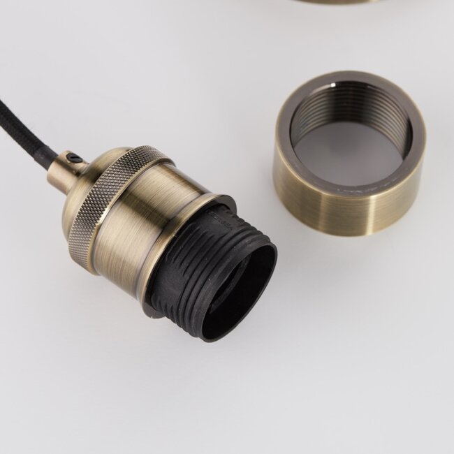 Industrial cable set 1lt Pendant Antique Brass