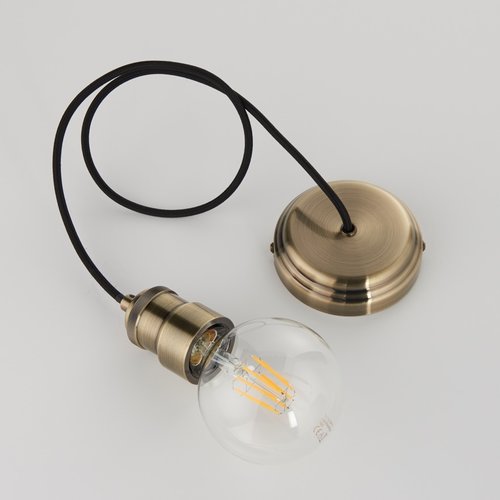 Industrial cable set 1lt Pendant Antique Brass Industrial cable set 1lt Pendant Antique Brass