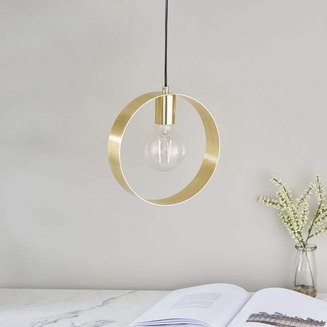 Hoop 1lt Pendant Brushed Gold - Factory Second