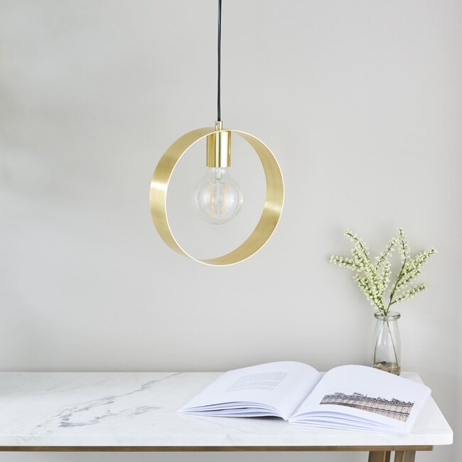 Hoop 1lt Pendant Brushed Gold - Factory Second
