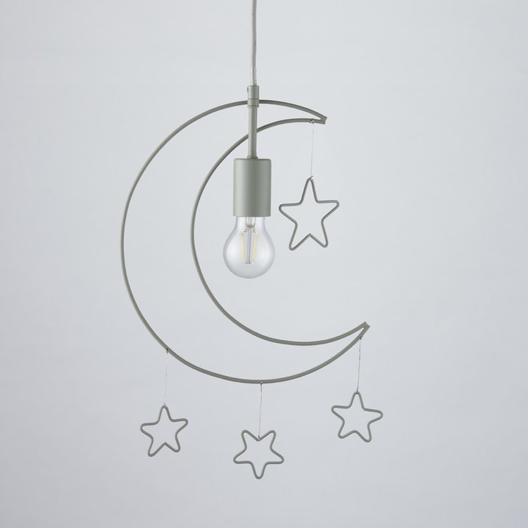 Stars and Moon 1 Light Pendant Ceiling Fitting