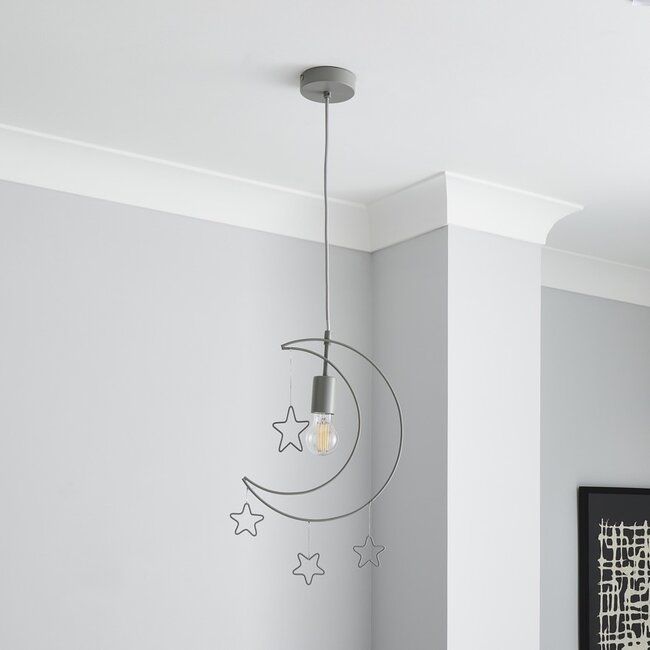 Stars and Moon 1 Light Pendant Ceiling Fitting