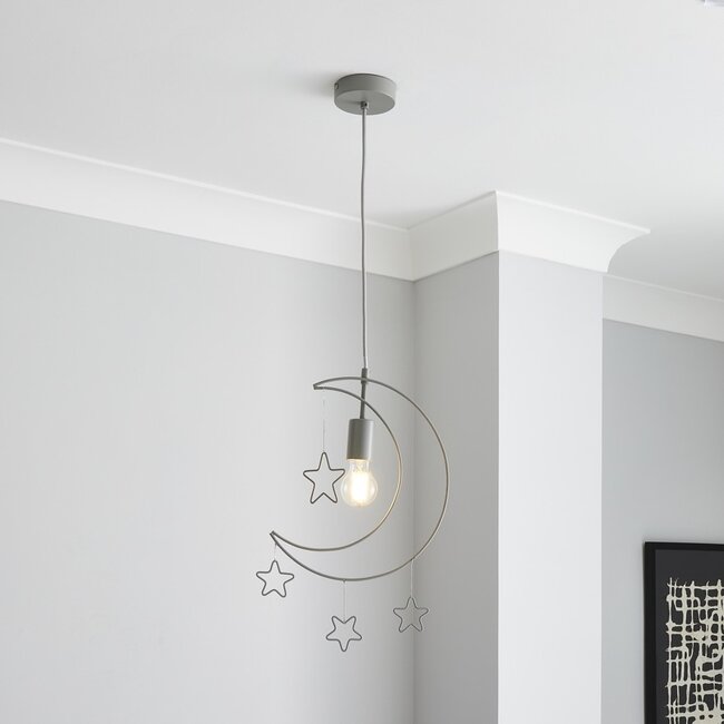 Stars and Moon 1 Light Pendant Ceiling Fitting