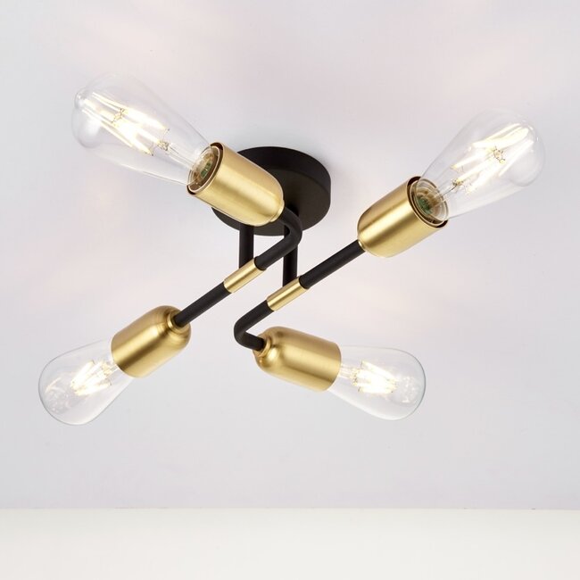 Stacy 4lt Semi Flush Satin Black