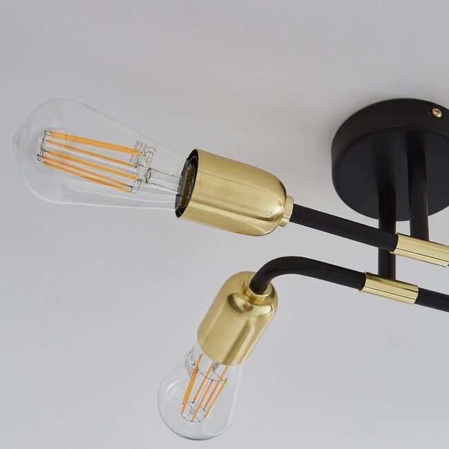 Stacy 4lt Semi Flush Satin Black