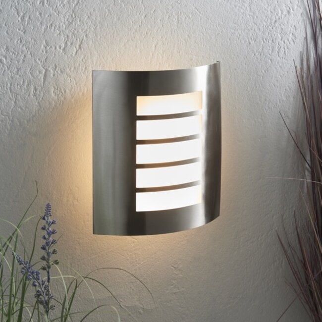 Reel Wall Light Brushed stainless steel & opal pc