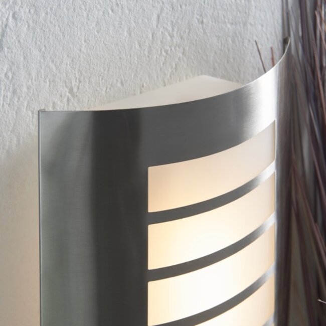Reel Wall Light Brushed stainless steel & opal pc