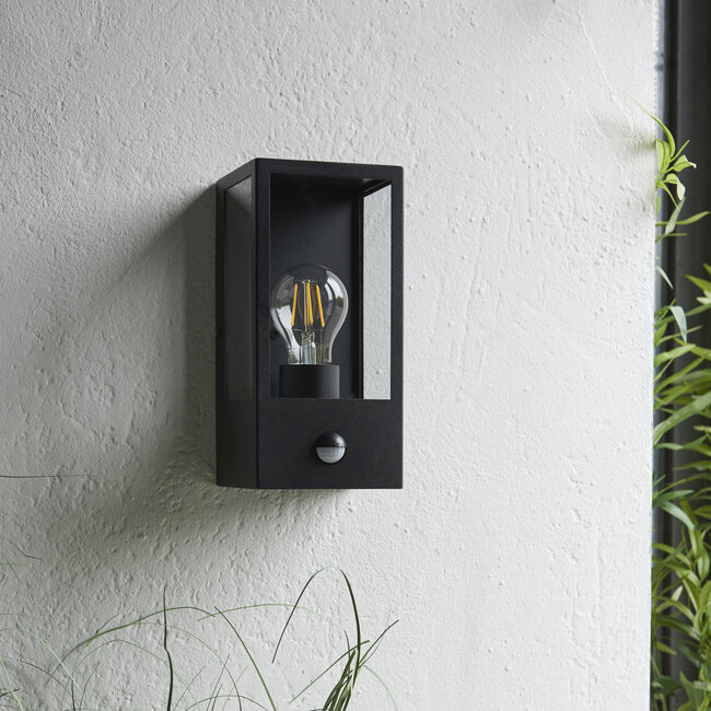 Oxford PIR wall IP44 10W  - matt black - Factory Second