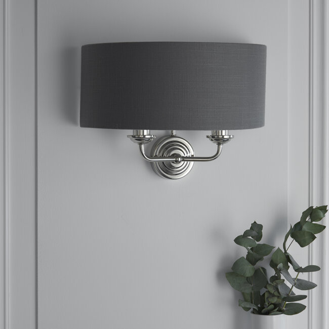 Highclere 2lt Wall - Nickel/Charcoal - Factory Second