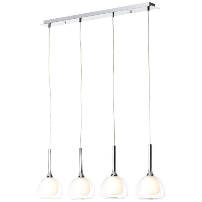 Hadan Pendant 4lt White/Chrome - The Factory Shop - Poole Lighting