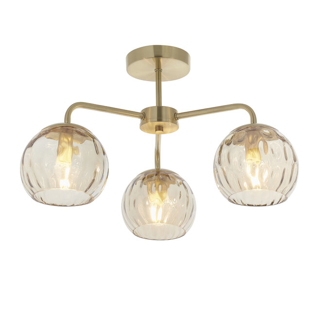 Dimple 3lt semi flush 25W - brushed brass - Factory Second