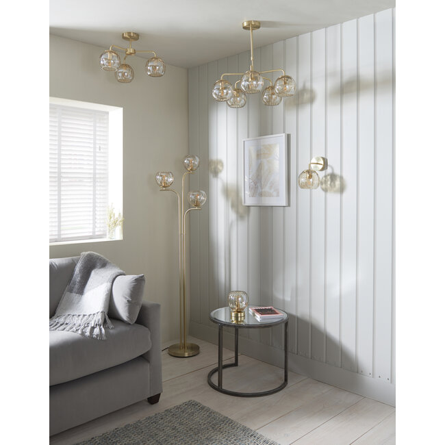 Dimple 3lt semi flush 25W - brushed brass - Factory Second