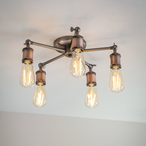 Hal 5lt semi flush 40W - aged pewter - Factory Second Hal 5lt semi flush 40W - aged pewter - Factory Second