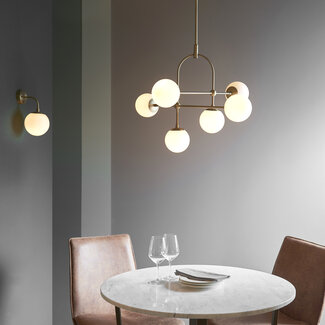 Ontario 6lt Matt Antique Brass Pendant