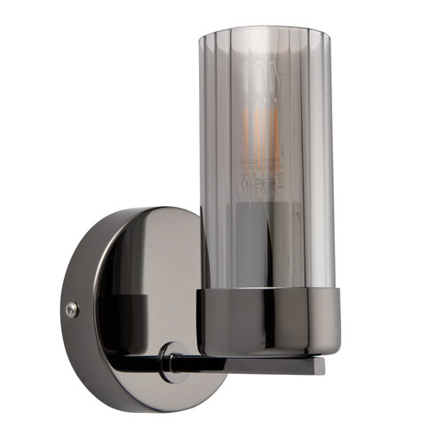 Nicholas 1lt Wall Black Chrome Smoke Glass FACTORY SECOND Nicholas 1lt Wall Black Chrome Smoke Glass FACTORY SECOND