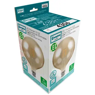 Crompton LED Globe G125 Filament Antique 7.5W Dimmable 2200K BC-B22d