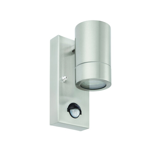Palin PIR 1lt Wall Light Brushed Stainless Steel Palin PIR 1lt Wall Light Brushed Stainless Steel