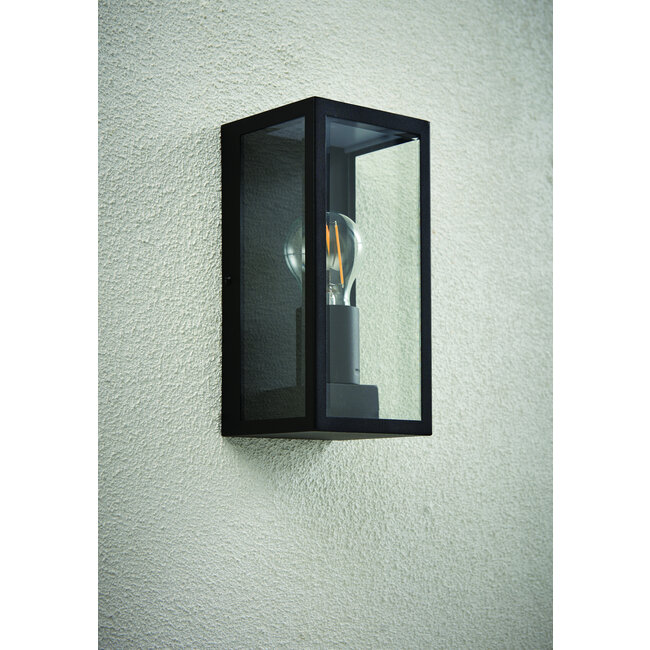 Breton Black Wall Light IP44 28W - Matt Black