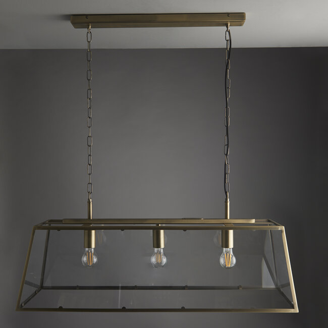 Hurst 3lt Pendant - Ant Brass - Factory Second