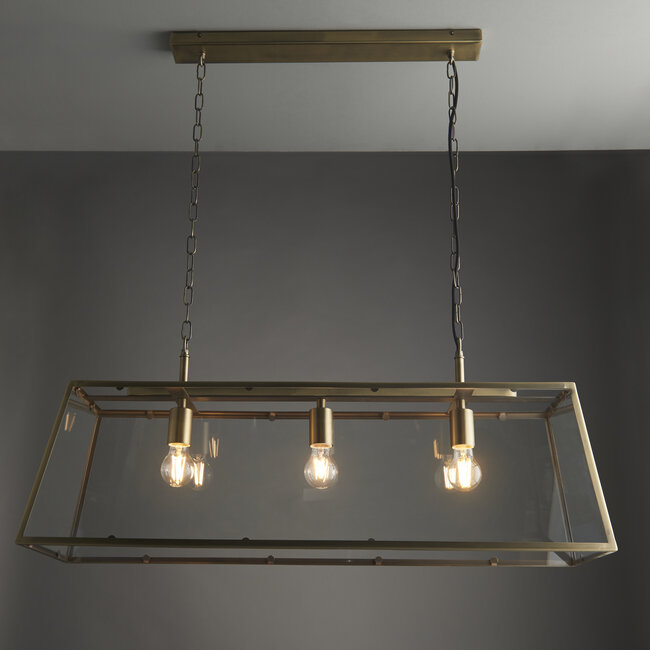 Hurst 3lt Pendant - Ant Brass - Factory Second